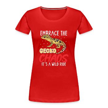 Lustiger Leopardgecko-besitzer, Reptilien-humor, - Frauen Premium Bio T-Shirt - Rot - Vorne - Mia (176cm)
