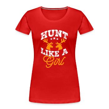 Huntress Hunt - T-shirt bio Premium Femme - rouge - Devant - Mia (176cm)