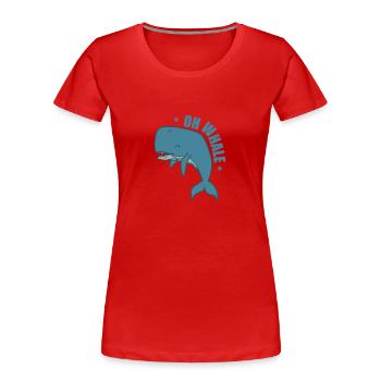 Oh Whale Pottwal im Wasser - Frauen Premium Bio T-Shirt - Rot - Vorne - Mia (176cm)