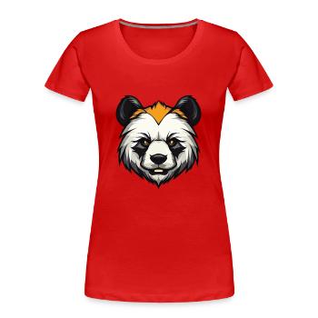 Panda Kopf - Frauen Premium Bio T-Shirt - Rot - Vorne - Mia (176cm)