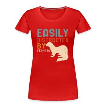 Frettchen - Frauen Premium Bio T-Shirt - Rot - Vorne - Mia (176cm)