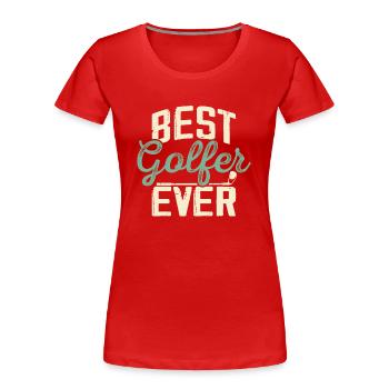Golf Golfer - Women's Premium Organic T-Shirt - red - Front - Mia (176cm)