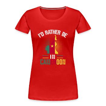 Kamerun Flagge Kamerun - Frauen Premium Bio T-Shirt - Rot - Vorne - Mia (176cm)