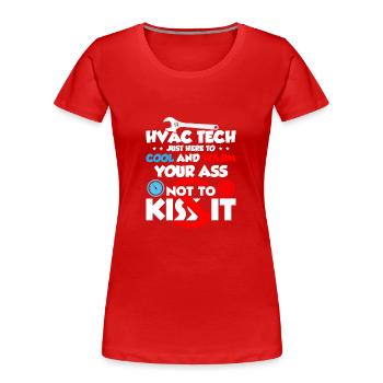 HVAC Tech Just Here To Cool Technician Installer - Frauen Premium Bio T-Shirt - Rot - Vorne - Mia (176cm)