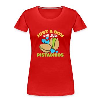 Pistachio Christmas Dinner Gift - Women's Premium Organic T-Shirt - red - Front - Mia (176cm)