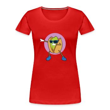 Pistachio Christmas Dinner Gift - Women's Premium Organic T-Shirt - red - Front - Mia (176cm)