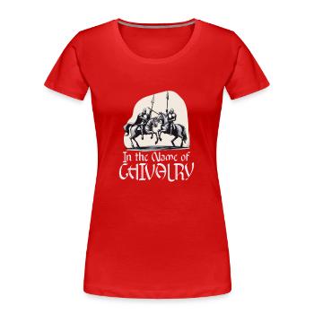 Chevalier Chevalier Armure Médiévale Renaissance - T-shirt bio Premium Femme - rouge - Devant - Mia (176cm)