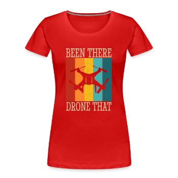 Drohne - Frauen Premium Bio T-Shirt - Rot - Vorne - Mia (176cm)