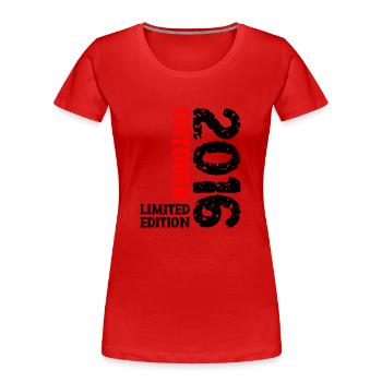 2016 Oktober Limited Edition 7. Geburtstag Deko - Frauen Premium Bio T-Shirt - Rot - Vorne - Mia (176cm)