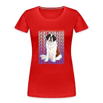 Bernhardiner Hund St. Bernhardshund Geschenk - Frauen Premium Bio T-Shirt - Rot - Vorne - Mia (176cm)