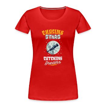 Astrophotographie Astronomy Space Camera - T-shirt bio Premium Femme - rouge - Devant - Mia (176cm)
