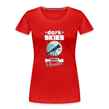 Astrophotographie Astronomy Space Camera - T-shirt bio Premium Femme - rouge - Devant - Mia (176cm)