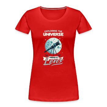 Astrophotographie Astronomy Space Camera - T-shirt bio Premium Femme - rouge - Devant - Mia (176cm)