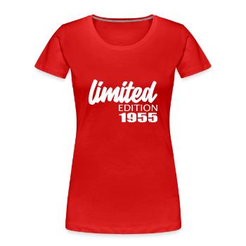 Limited Edition 1955 - Frauen Premium Bio T-Shirt - Rot - Vorne - Mia (176cm)
