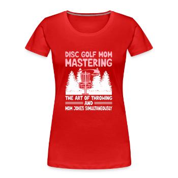 Disc Golf Player Disc Golfer Frisbee Player Par Pu - T-shirt bio Premium Femme - rouge - Devant - Mia (176cm)