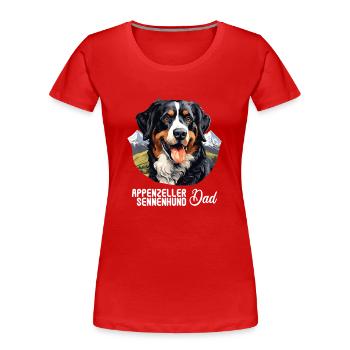 Chien Appenzeller Chien de montagne - T-shirt bio Premium Femme - rouge - Devant - Mia (176cm)