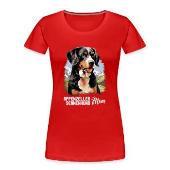 Chien Appenzeller Chien de montagne - T-shirt bio Premium Femme - rouge - Devant - Mia (176cm)