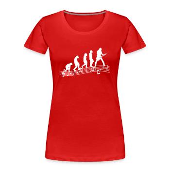 Guitarists Electric Guitars Acoustic Guitar Evolution - Women's Premium Organic T-Shirt - red - Front - Mia (176cm)