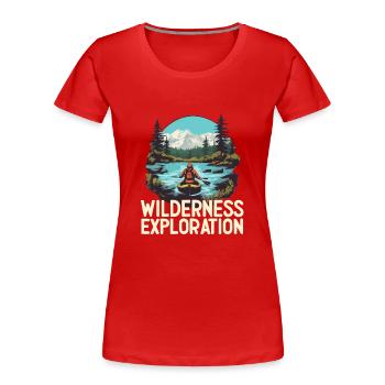 WILDERNESS EXPLORATION - Women's Premium Organic T-Shirt - red - Front - Mia (176cm)