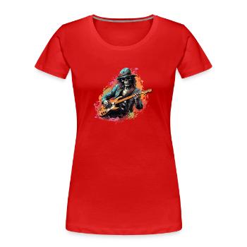Guitaristes, Guitare acoustique, Musique country - T-shirt bio Premium Femme - rouge - Devant - Mia (176cm)