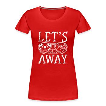 Let's get away, travel often - Women's Premium Organic T-Shirt - red - Front - Mia (176cm)
