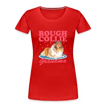 Collie Granny Rough Collies Collies Longhair Collie Cadeau - T-shirt bio Premium Femme - rouge - Devant - Mia (176cm)