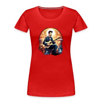Gitarren E-Gitarren-Saiten E-Gitarre Musiker - Frauen Premium Bio T-Shirt - Rot - Vorne - Mia (176cm)