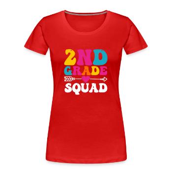 2. Klasse Squad Second Teacher Student Team Back - Frauen Premium Bio T-Shirt - Rot - Vorne - Mia (176cm)
