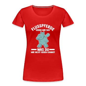Nilpferd Flusspferd - Frauen Premium Bio T-Shirt - Rot - Vorne - Mia (176cm)