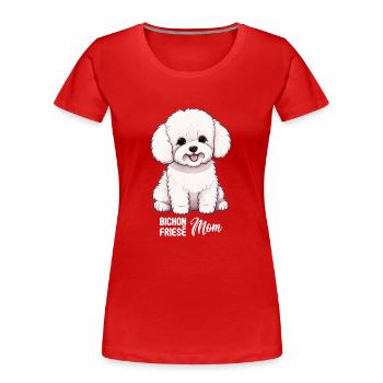 Hund Bichon Friesé - Frauen Premium Bio T-Shirt - Rot - Vorne - Mia (176cm)