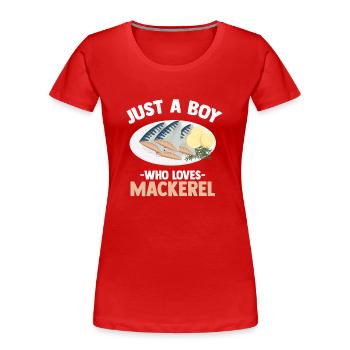 Mackrele Mackrelen Salzwasserfisch Angeln - Frauen Premium Bio T-Shirt - Rot - Vorne - Mia (176cm)