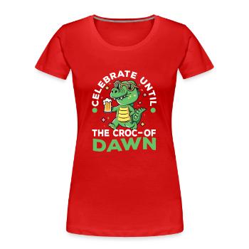Faites la fête jusqu’à l’aube - T-shirt bio Premium Femme - rouge - Devant - Mia (176cm)