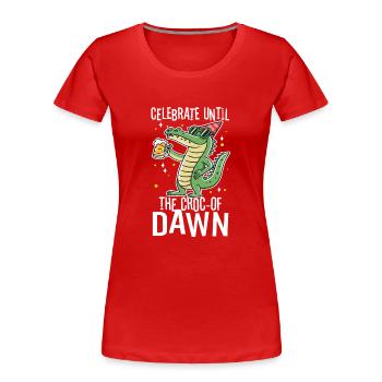 Faites la fête jusqu’à l’aube - T-shirt bio Premium Femme - rouge - Devant - Mia (176cm)