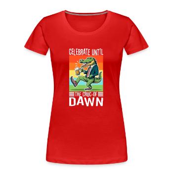 Faites la fête jusqu’à l’aube - T-shirt bio Premium Femme - rouge - Devant - Mia (176cm)
