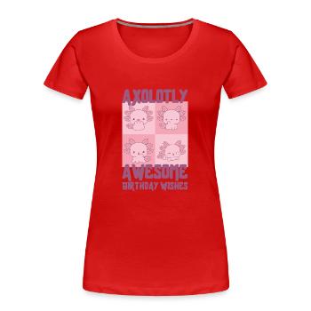 Axolotl Birthday Party - Women's Premium Organic T-Shirt - red - Front - Mia (176cm)