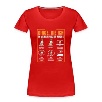 Jack Russel - Frauen Premium Bio T-Shirt - Rot - Vorne - Mia (176cm)