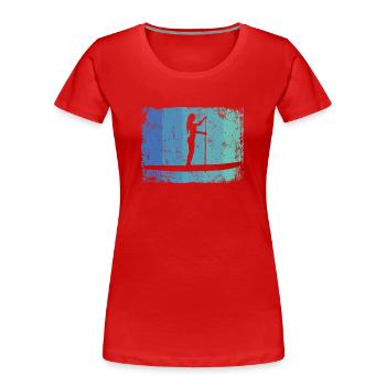 Stand Up Paddle Stand Up Board Sup - T-shirt bio Premium Femme - rouge - Devant - Mia (176cm)