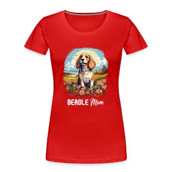 Chien Beagle - T-shirt bio Premium Femme - rouge - Devant - Mia (176cm)