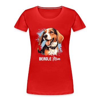 Chien Beagle - T-shirt bio Premium Femme - rouge - Devant - Mia (176cm)