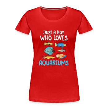 Aquarium - Frauen Premium Bio T-Shirt - Rot - Vorne - Mia (176cm)