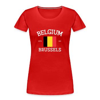 Belgien - Frauen Premium Bio T-Shirt - Rot - Vorne - Mia (176cm)