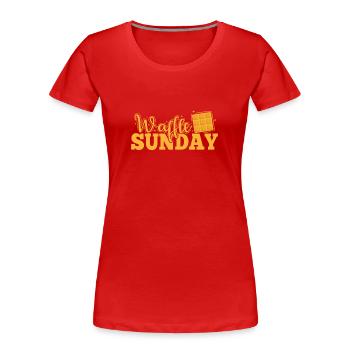 Waffle Sunday Snack Gebäck Teig Bäcker - Frauen Premium Bio T-Shirt - Rot - Vorne - Mia (176cm)