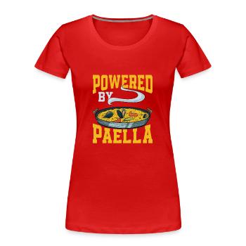 Powered By Paella Food Plat de riz Espana - T-shirt bio Premium Femme - rouge - Devant - Mia (176cm)
