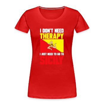Sicile Drapeau Italie Sicile - T-shirt bio Premium Femme - rouge - Devant - Mia (176cm)