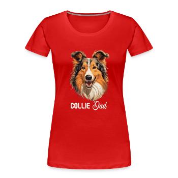 Hund Collie - Frauen Premium Bio T-Shirt - Rot - Vorne - Mia (176cm)