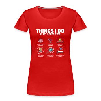 Aquarium - Frauen Premium Bio T-Shirt - Rot - Vorne - Mia (176cm)