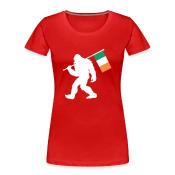 Irland Bigfoot - Frauen Premium Bio T-Shirt - Rot - Vorne - Mia (176cm)