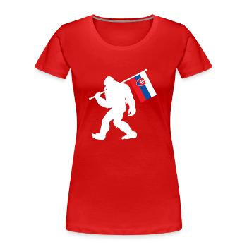 Slowakei Bigfoot - Frauen Premium Bio T-Shirt - Rot - Vorne - Mia (176cm)