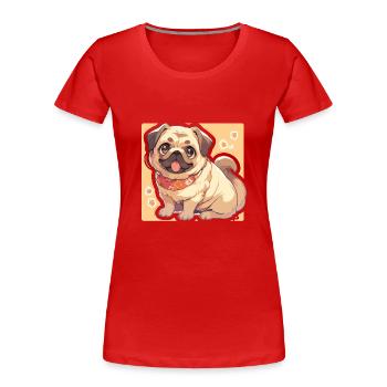 Mops Mops Hund Mops Leben Mops Geschenke - Frauen Premium Bio T-Shirt - Rot - Vorne - Mia (176cm)