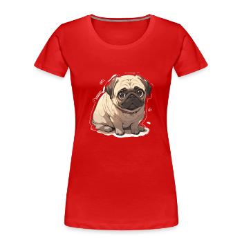 Mops Mops Hund Mops Leben Mops Geschenke - Frauen Premium Bio T-Shirt - Rot - Vorne - Mia (176cm)